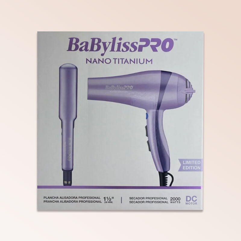 Kit Babyliss Lavanda Plancha Nano 1 - 1/2 + Secador 2000W