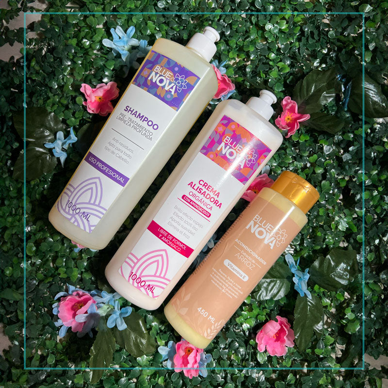 Kit x 3 Shampoo Pretratamiento 1000 ML + Crema Alisadora 1000 ML + Acondicionador de Arroz 450 ML