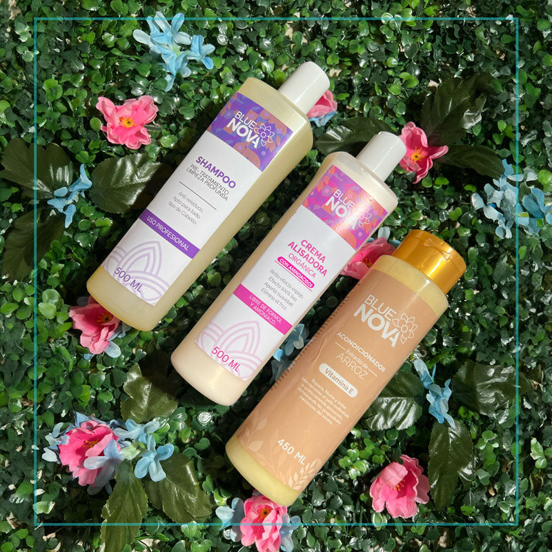 Kit x 3 Shampoo Pretratamiento 500 ML + Crema Alisadora 500 ML + Acondicionador de Arroz 450 ML