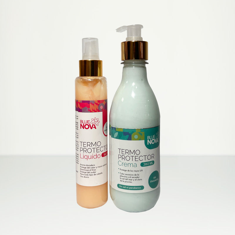 Termoprotector Blue Nova (Crema & Líquido) – Protección Total Contra el Calor, Frizz y Daños Ambientales